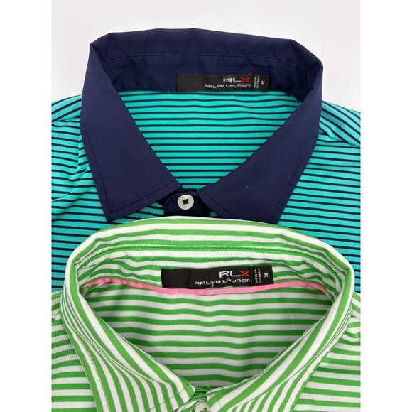 RLX Ralph Lauren Other - LOT (2) - RLX Ralph Lauren Men's Striped Short Sleeve Golf Polo Shirts, Medium